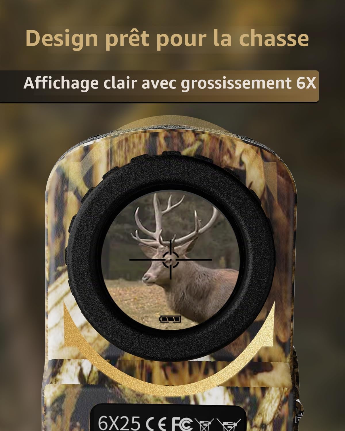 AOFAR HX-700N Télémètre Laser pour Golf et Chasse, Portée 700 Yards, Grossissement 6X, Mesure de Distance et Vitesse, Précision ±1m, Étui et Batterie Inclus