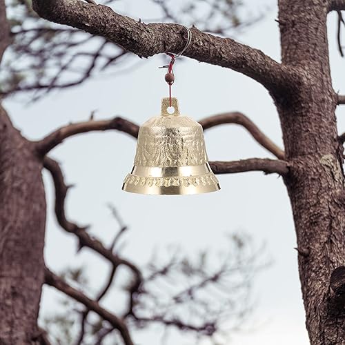 Miniatura 5 de Happyyami Campanas de cobre vintage, campanas de cascabel de Navidad, campanas ruidosas, adorno de Feng Shui para bricolaje, campanas de viento,