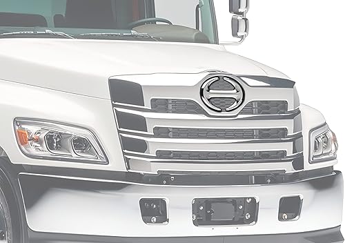 Miniatura 3 de KOZAK Rejilla delantera para camiones Hino, incluye adorno de logotipo y placa de identificación, además de chaleco de seguridad reflectante de alta