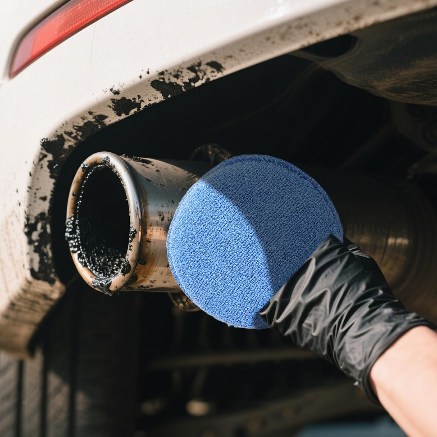 6pcs Car Wax Applicator Sponge Set with Thumb Slot, Blue Polishing Pads for Hand Buffing and Waxing, Auto Detailing Tools for Vehicle Paint Care and Cleaning