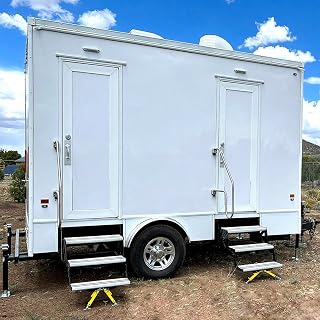 Compatible Portable Bathroom Trailer, Replacement Mobile Restroom with Flush Toilet, Shower and Climate System for Outdoor Events and Travel