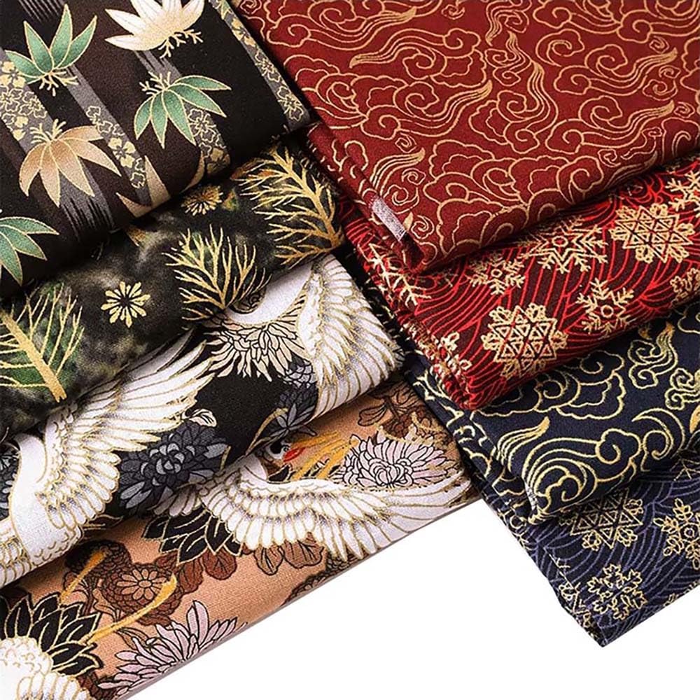 Tela De Algodón Estampada Estilo Kimono (1 Pieza, 50/100/200x145cm, Por Metro): Patrones Vibrantes Y Exquisitos For Cheongsams, Cojines, Vestidos Y Proyectos Hechos A Mano(Style 3,200X145cm)