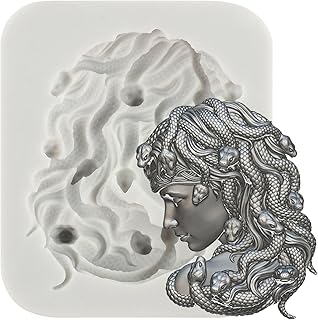 Medusa Fondant Molds Ancient Greek Head Goddess Medusa Cake Decorating Silicone Mold For Cupcake Topper Cake Decoration Candy Gum Paste Chocolate Polymer Clay