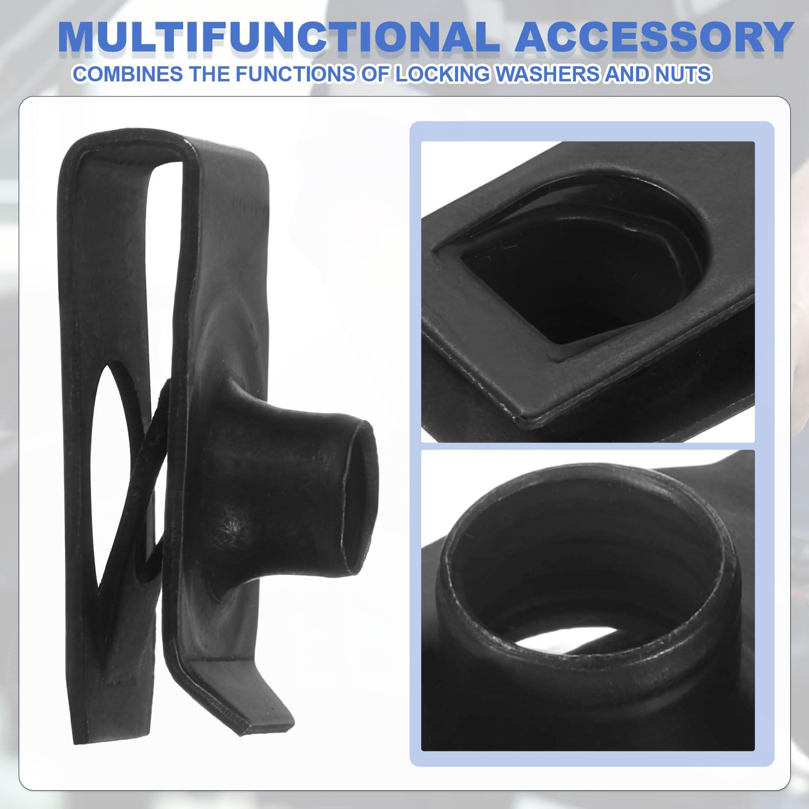 U-Style Clip-On Nuts - 25 Pack M6 Hardware -4