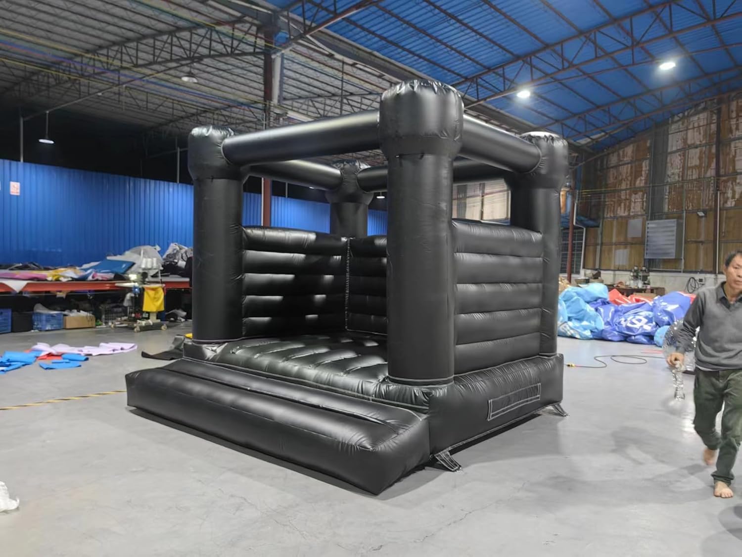 10FT Black Bounce House Castle, Commercial PVC Inflatable Jumping Castle with Air Blower, Suitable for Wedding,Birthday,Parties Decorations, Adult,Kids (10x10x8FT)