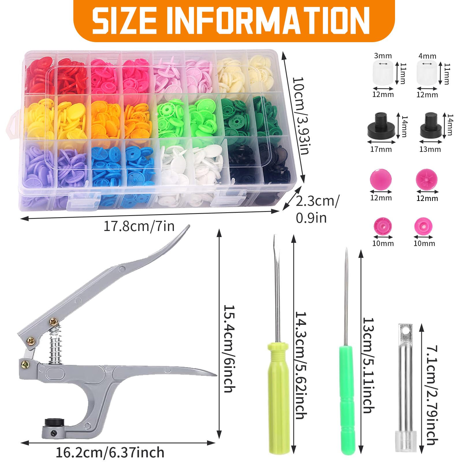 360 Sets Botones Presión Plástico con Alicates Metálico y Herramientas Instalación, Botones Sin Costuras para Confección Ropa Proyectos Bricolaje, Kit Sujetadores para Manualidades,Telas (24 Colores)
