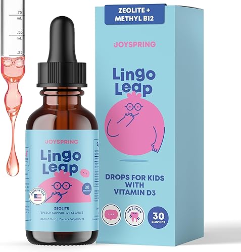 JoySpring LingoLeap - Fórmula líquida para niños con zeolita clinoptilolita, B12 metilada y vitamina D3 Apoyo diario suave para el bienestar de los