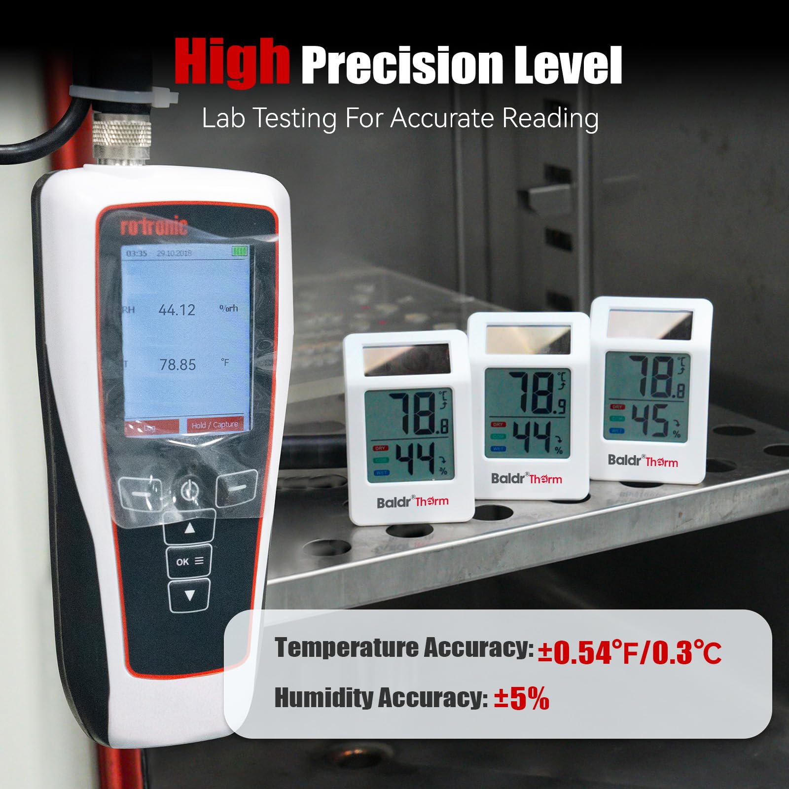 BaldrTherm Termometro WiFi, termometro intelligente wireless, monitor della temperatura a distanza con gateway e sensore solare, copertura di 60 m, avvisi app, batteria di 12 mesi, indicatore di