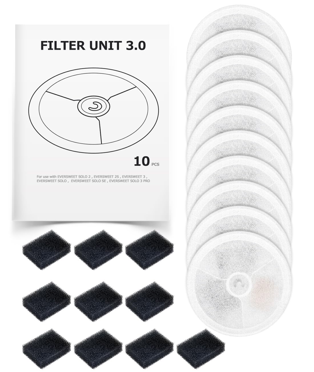 Amazon.co.jp: ペット 給水器 フィルター 給水器交換用フィルター3.0