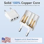 Unidapt 4-Pack Adaptateur de prise de voyage européenne, Unidapt Canada US vers l'Europe Adaptateur Type C Outlet Converter America CA USA Italie Espagne Allemagne France EU, Prise d'alimentation, blanc