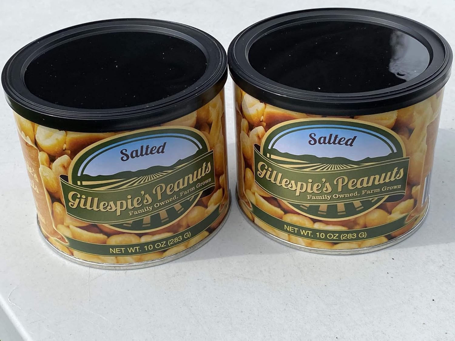 Salted 10oz cans Gillespie's Peanuts grown on our family farm! (1 Can)