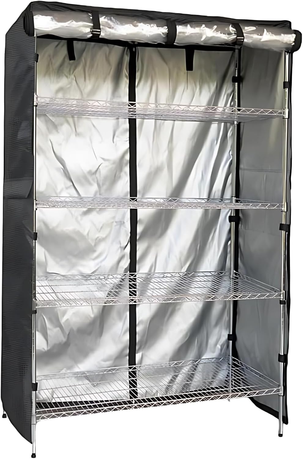 Storage Rack Cover, Waterproof Dustproof Oxford Cloth, 36 X 18 X 72 in Shelving Units, Sun Protection, Clear Front, Zippered