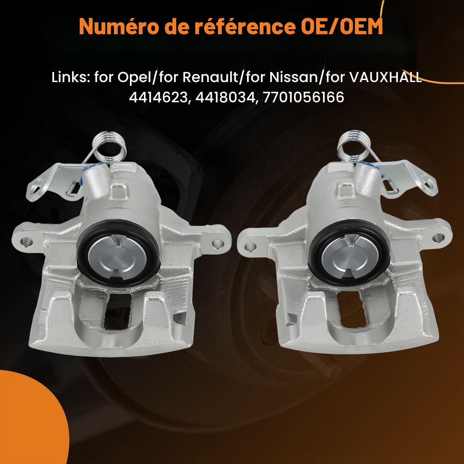 maXpeedingrods 2x Étriers de Frein Essieu Arrière pour avec Primaster X83 pour Renault Trafic 2/3, 4414622, 4418035, 7701056165, 7711135703