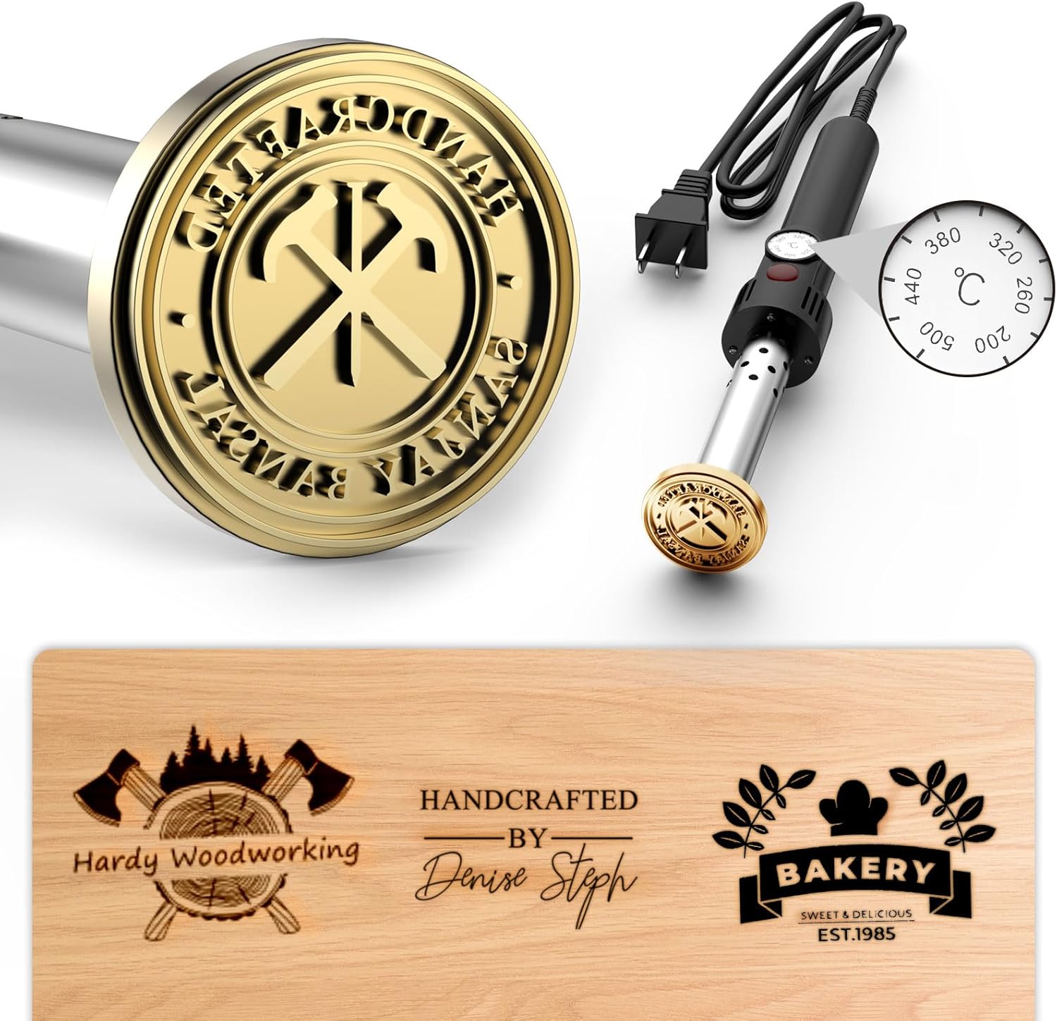 Custom Electric Branding Iron for Wood, Personalized Wood Branding Iron for Food Meat, Durable Wood Burning Stamp Metal Logo Stamp, Handcrafted Design Wood Working Tools