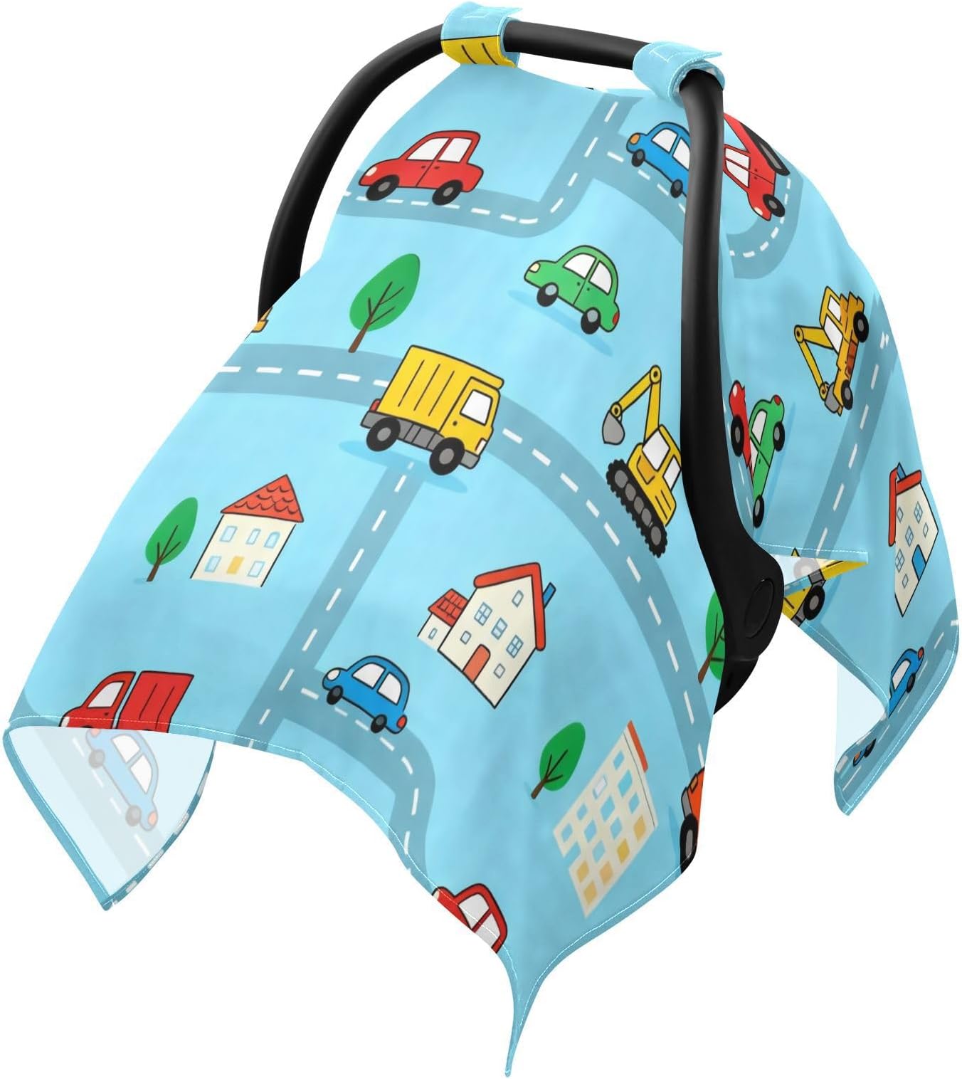 Sun Cover for Stroller Windproof Car Seat Net,Protects from Snow City Vehicle Kids Fabric