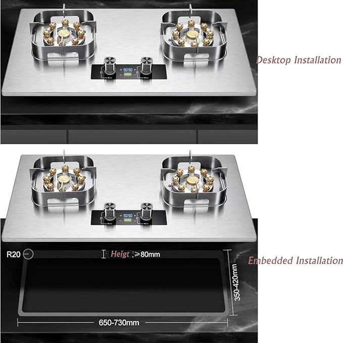 Estufa de Gas 2 Puestos 75 cm Empotrable miniatura 6