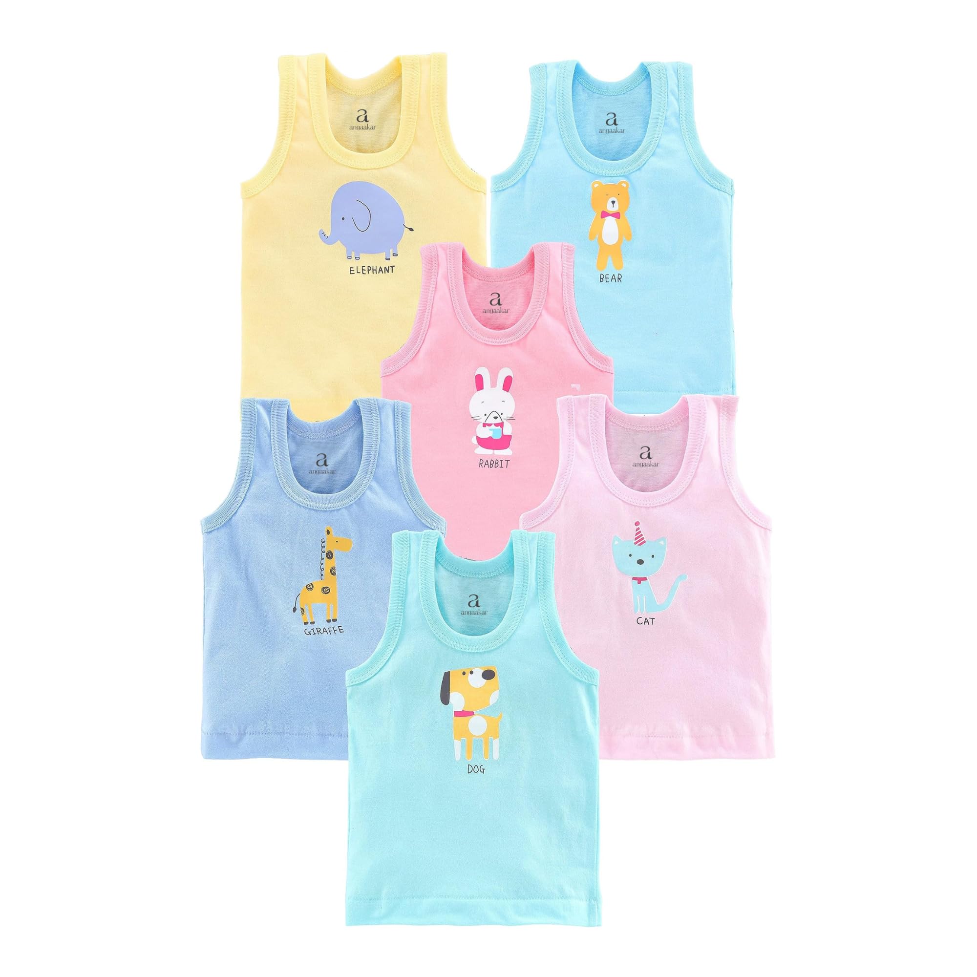 Printed Baby Vest for Kids Cotton Sleeveless Sando Baniyan Toddler Innerwear Baby Cloth for Boys & Girls Pack of 6-image-32