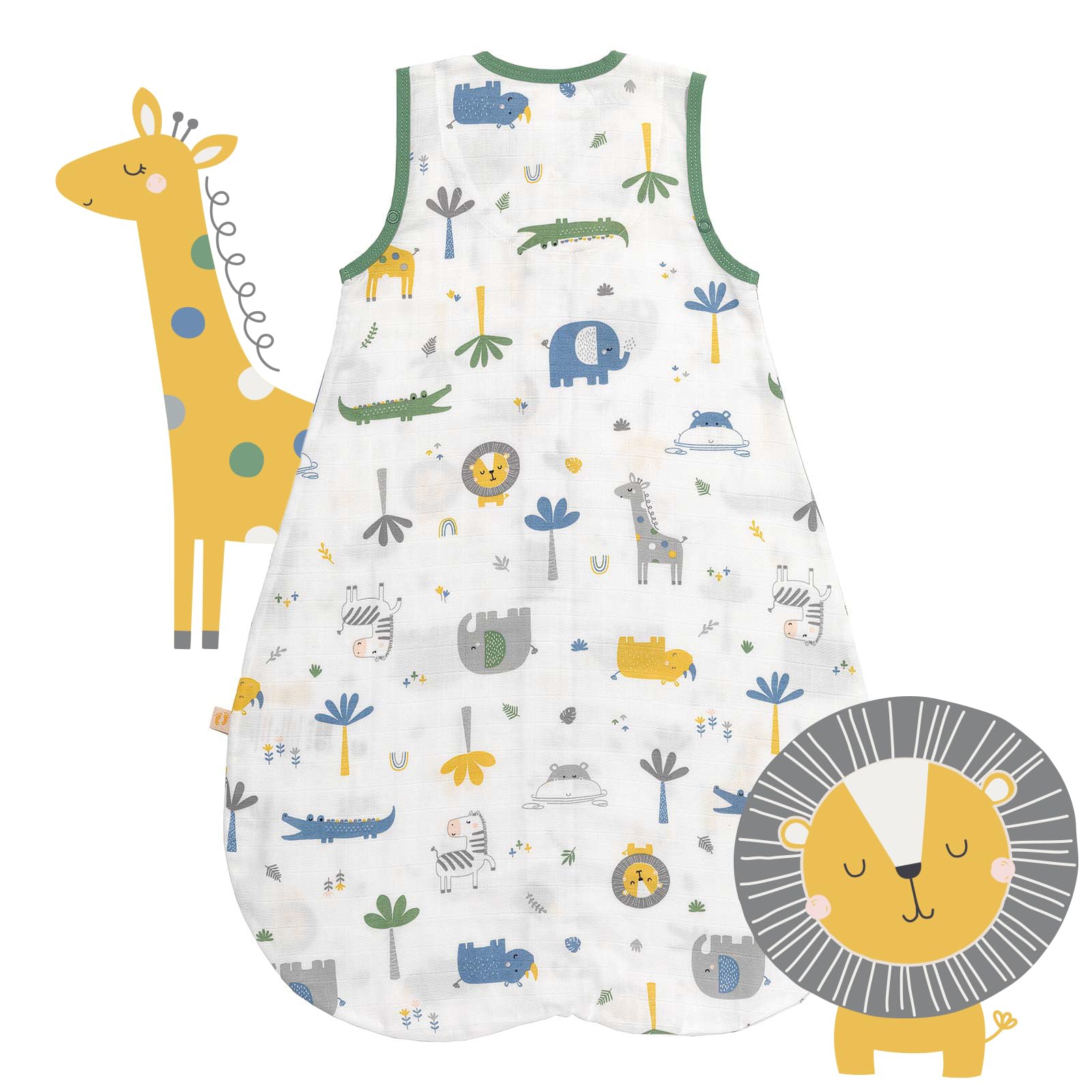 schlummersack Slumbersac Sacco nanna neonato 0.5 Tog in Mussola | Sacco a pelo bambini leggero | Sacco nanna estivo