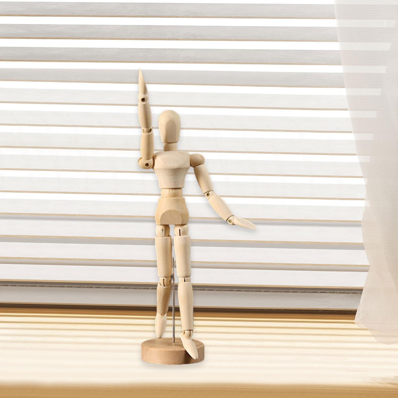 Tachiuwa 4xArtists Wooden Manikin,Wood Male Mannequin,Doll Ornament Stand,Figure Model,Jointed Mannequin,Flexible Body Joints for Office