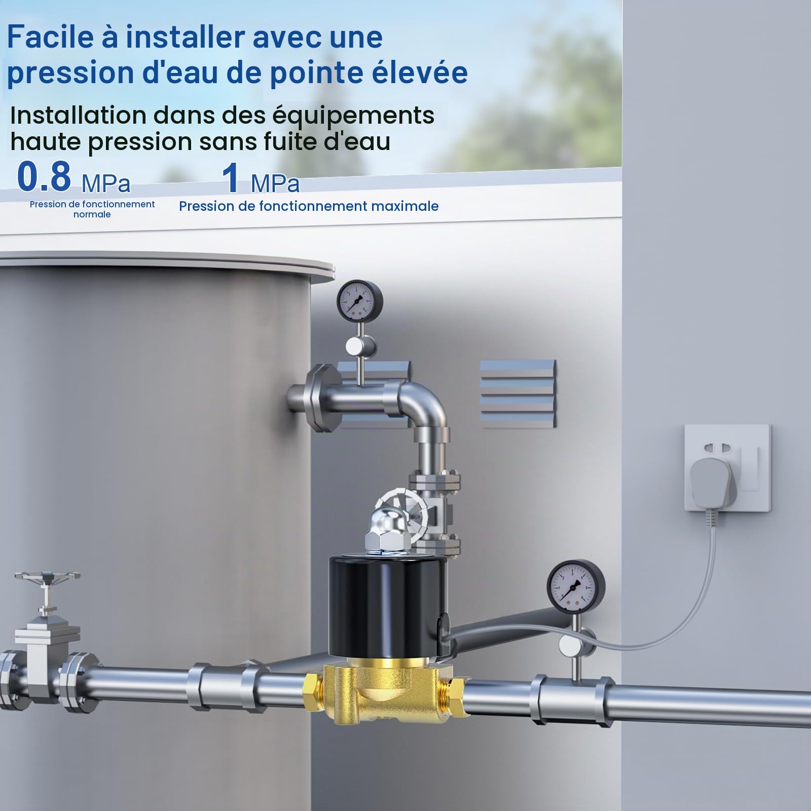 TAILONZ PNEUMATIC 1/4 pouce BSP 12V laiton Electrovanne 2W025-08 Normalement fermée Eau, air, diesel