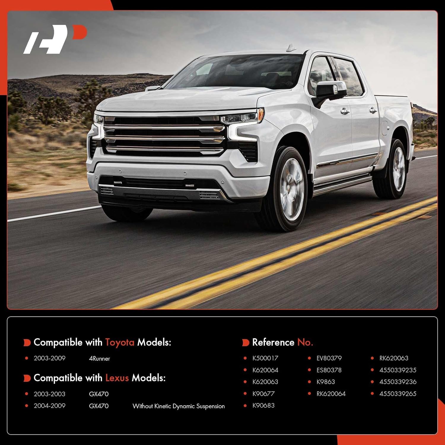 A-Premium 12Pcs Front Suspension Kit, Upper Control Arm, Lower Ball Joint, Sway Bar Link, Inner Outer Tie Rod End, Rack and Pinion Boot, Compatible with Toyota 4Runner 2003-2009, Lexus GX470 2003-2009