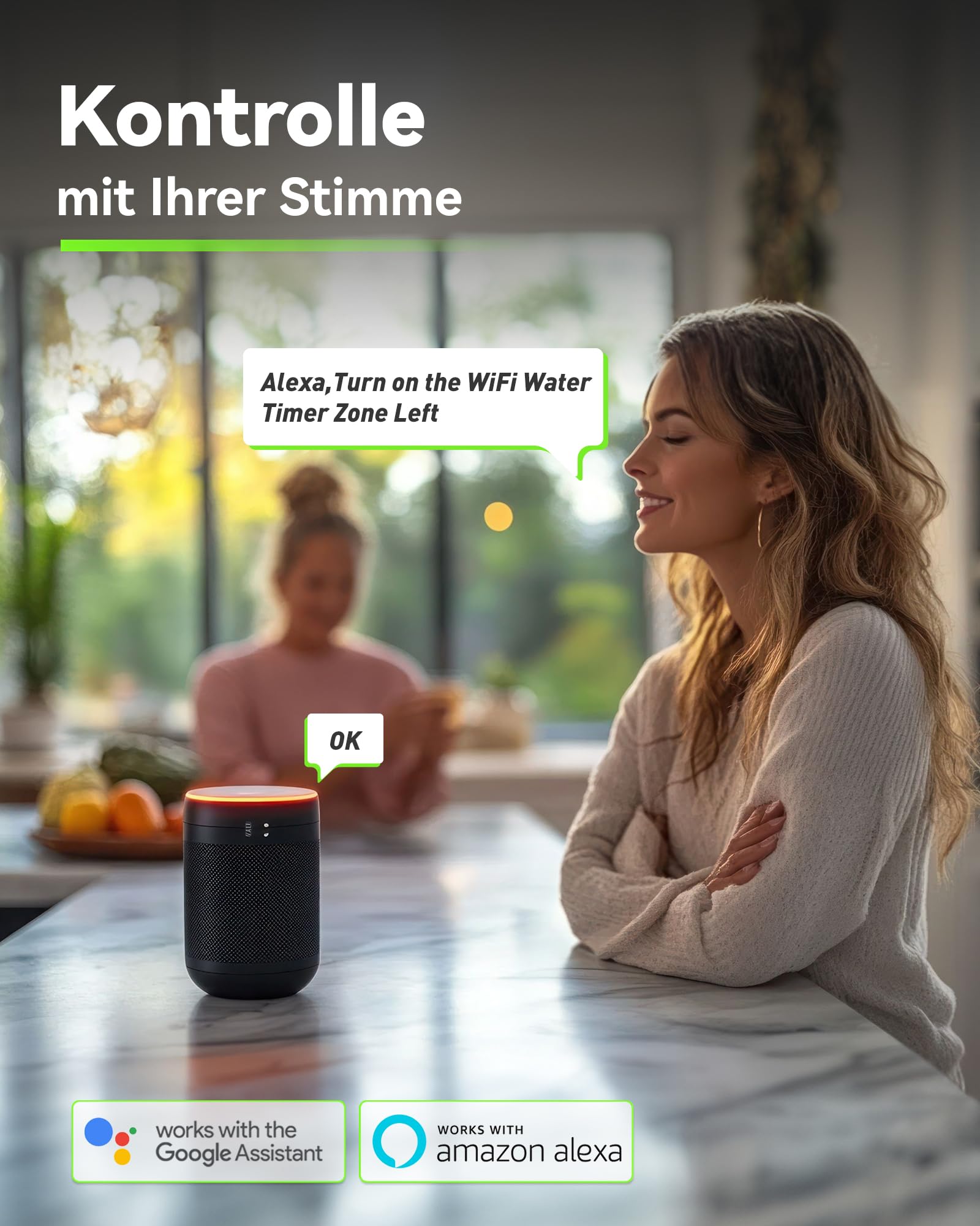 RAINPOINT Programmateur Arrosage WiFi 2 Voies IP65 Minuteur Arrosage Automatique Entrée en Laiton