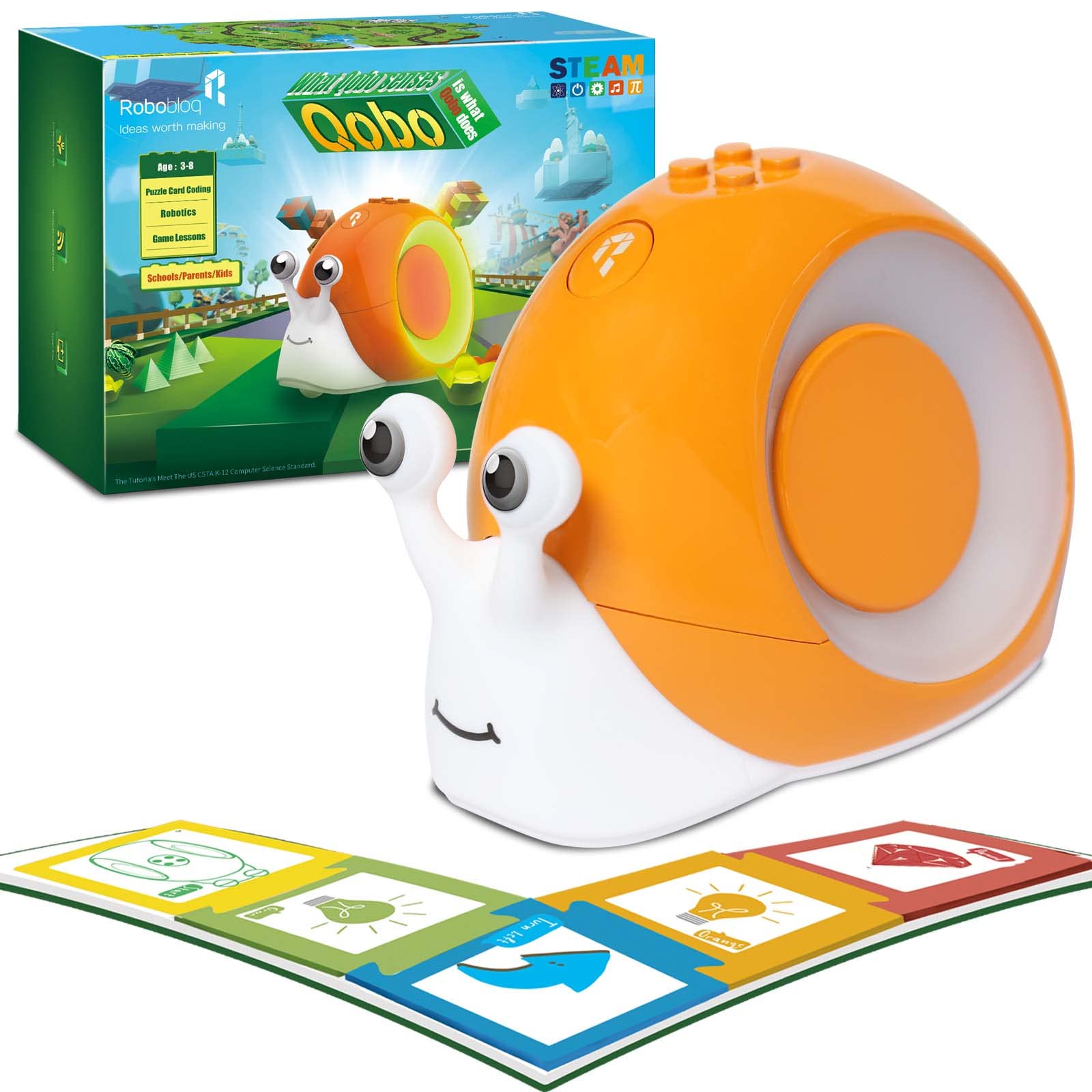 Amazon.com: Robobloq Qobo Coding Toys for Kids Ages 5-7, Screen-Free Early  Coding Robot, with 30 Puzzle Code Cards to Learn Programming, STEM Toys,  Lmprove Cognition & Logical Thinking, Gifts for Boys and