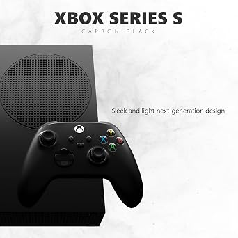 Xbox Microsoft Series S 1 TB SSD Console Carbon Black - تتضمن وحدة تحكم لاسلكية - ما يصل إلى 120 إطارًا في الثانية - 10 جيجابايت من ذاكرة الوصول العشوائي 1 تيرابايت SSD