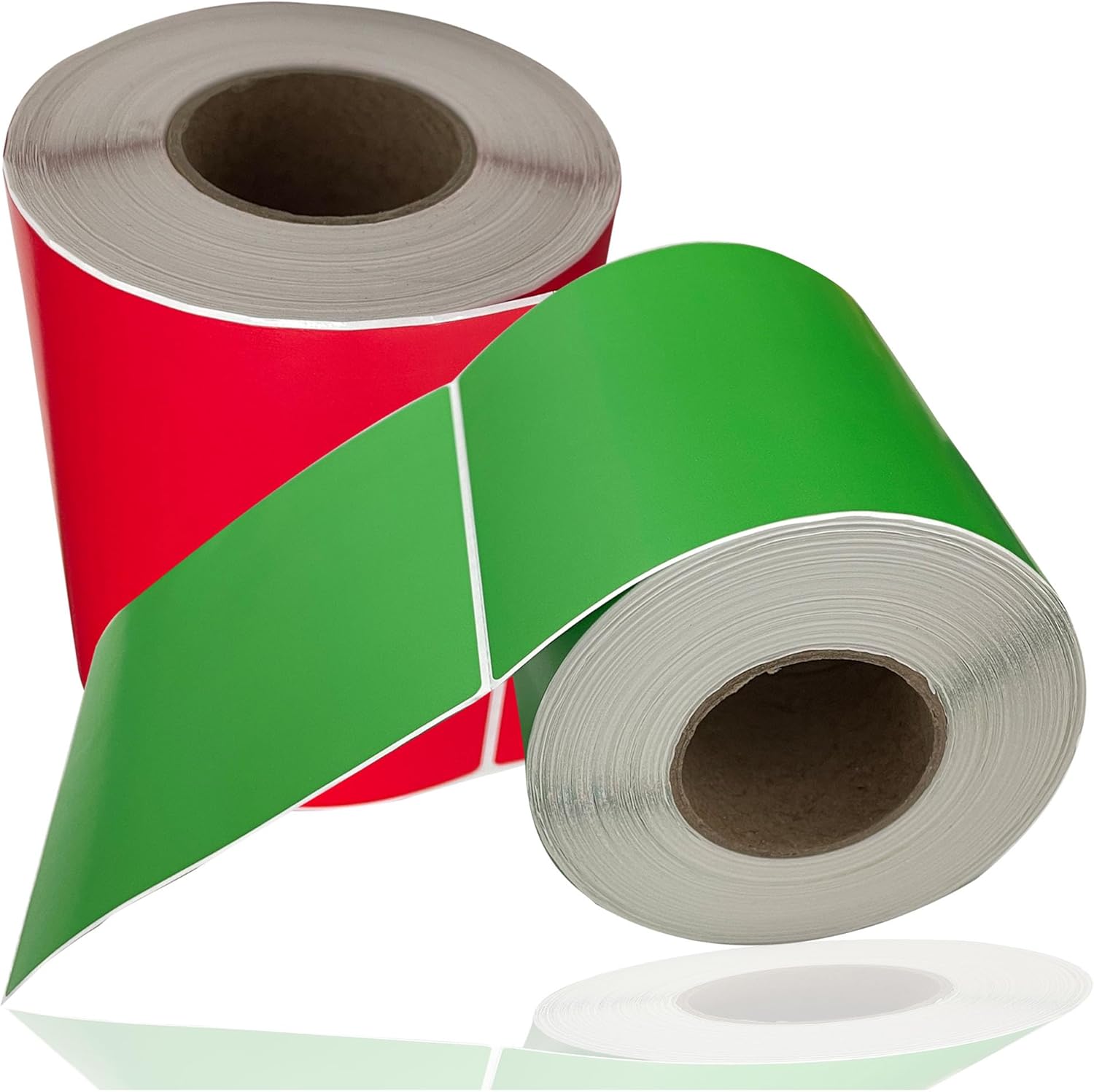 Red Green,4 Inch Square Label Color Code Dot Stickers, 600 Labels