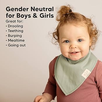 8-Pack Organic Baby Bibs For Boys, Girls - Soft Cotton Drooling And Teething Bibs For Baby Girl & Boy, Extra Absorbent, Easy To Clean & Put On For Toddler, Newborn, Infant