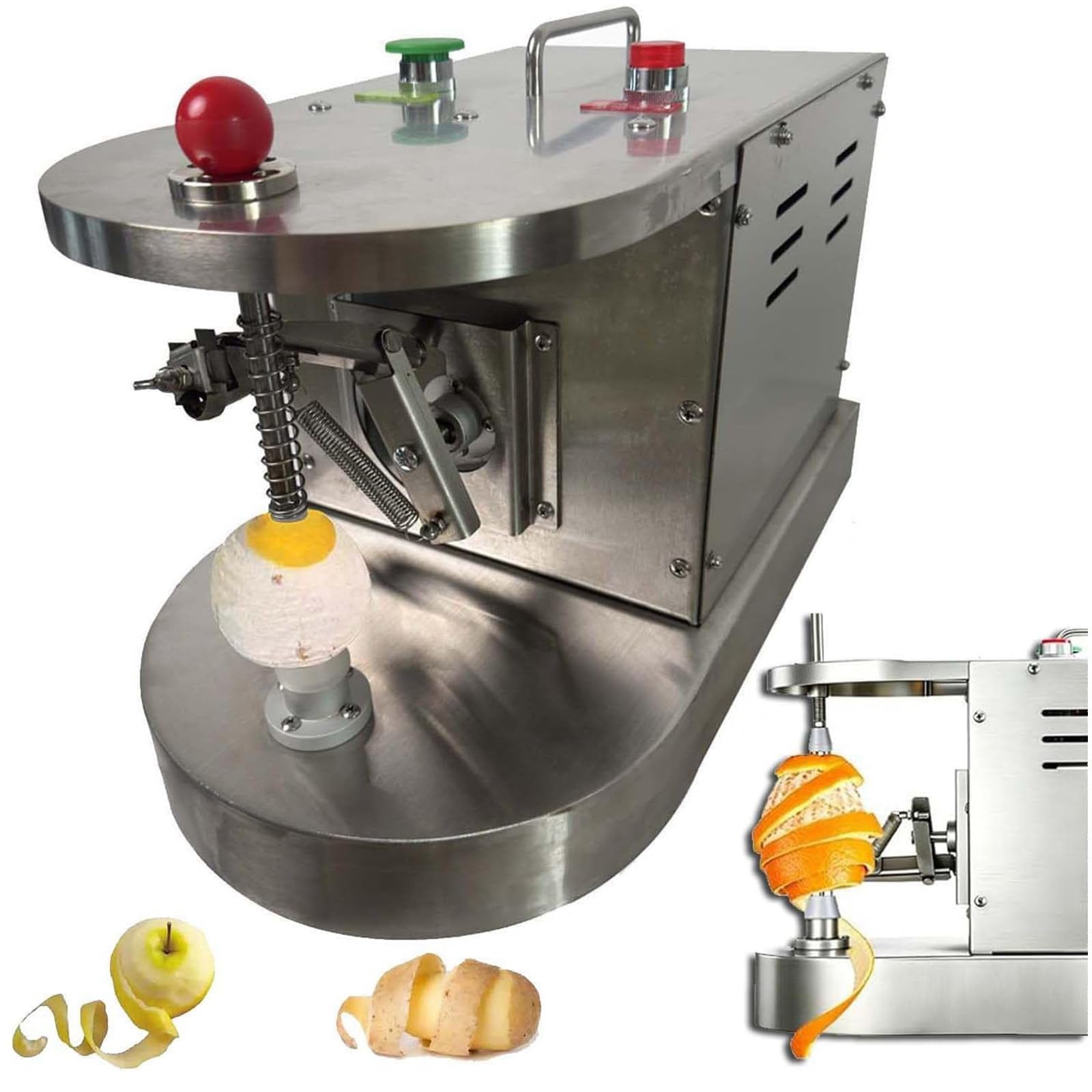 ZenSeFarin Fully Automatic Citrus Peeler,Electric Lemon Orange Peeling Device,Flexible Parameter Control,Fast Skin Removal,Practical Equipment for Juice Bar Food Service and Grocery Store Use