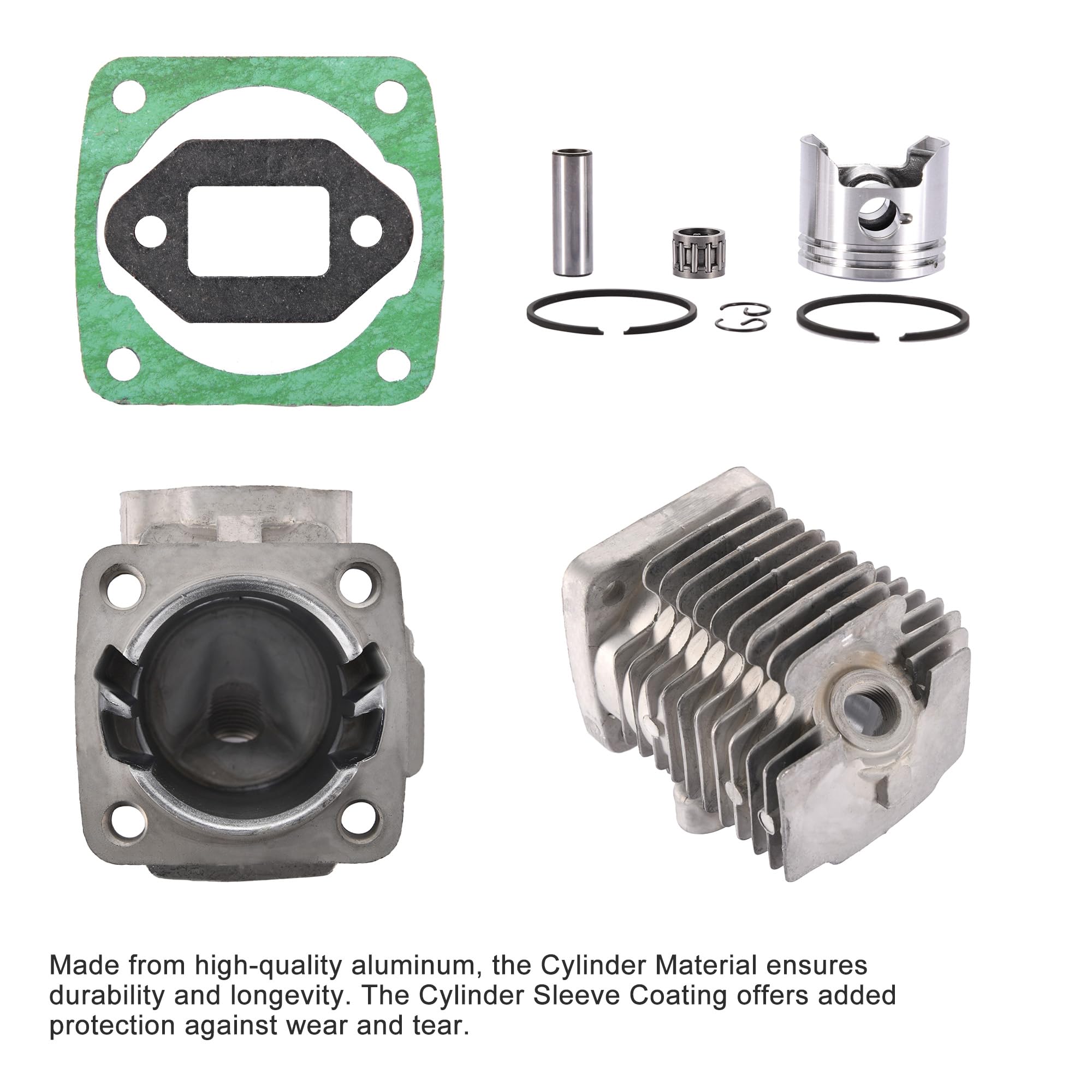 GOOFIT Kit Di Assemblaggio Del Kit Dell'Anello Del Pistone Del Cilindro 44-6 Di 44 Mm Sostituzione per 43cc 47cc 49cc 2 Stroke Engine Mini Quad ATV Pocket Dirt Bike