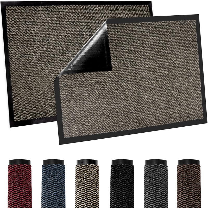TradeXone Heavy Duty Door Mats - Indoor/Outdoor Washable Door Matts Indoor - Super Absorbent Rug with Non Slip Backing - Entrance Doormats - Front Door, Home & Office (60cm ร 120cm, Beige) โ image 1