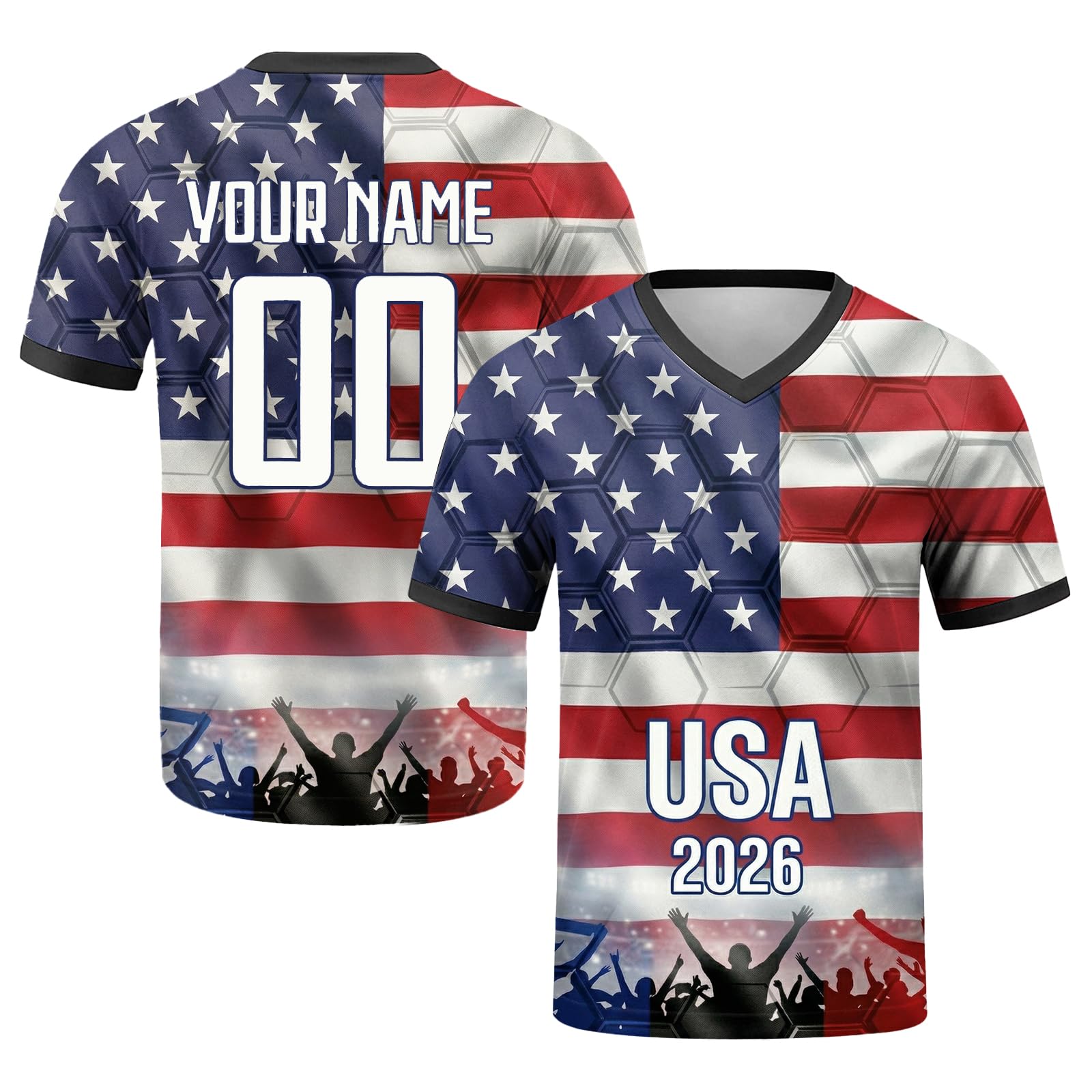 Seguire Personalised Football Shirt 2026 World Football Jersey Custom Name Number Jersey Customisable Fan Top for Men Women Kids