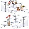 Large Acrylic Risers, 8 Pcs Rectangular Clear Acrylic Display Stand, Display Risers Shelf for Retail Desktop Shoe Showcase Jewelry Decorations, Cupcakes & Dessert Table Display