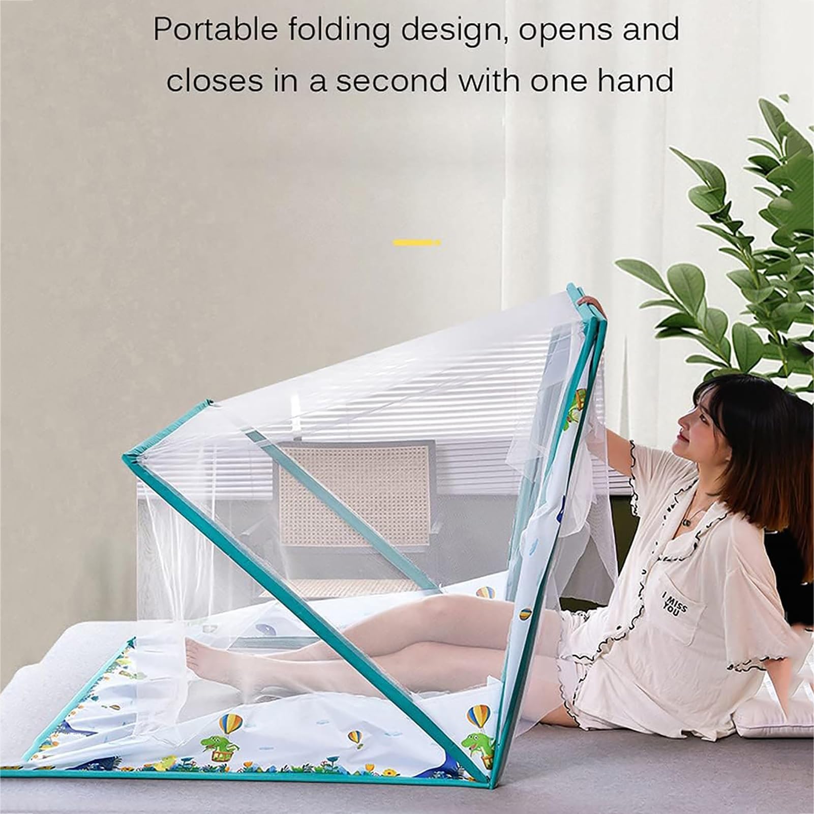 Mosquitera Portátil Plegable, Tienda De Campaña Ligera con Ventilación para Dormitorio De Verano, Tienda De Campaña para Bebés(D,100cm*190cm*80cm)
