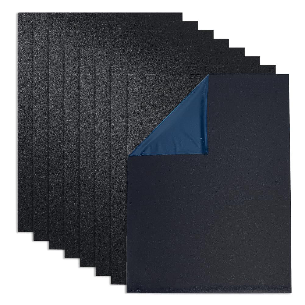 OLYCRAFT 8 placas de plástico ABS de 40 x 30 cm, superficie texturizada negra mate de 1 mm de grosor, placas de plástico grandes negras, placa termoformadora ABS para proyectos de modelismo