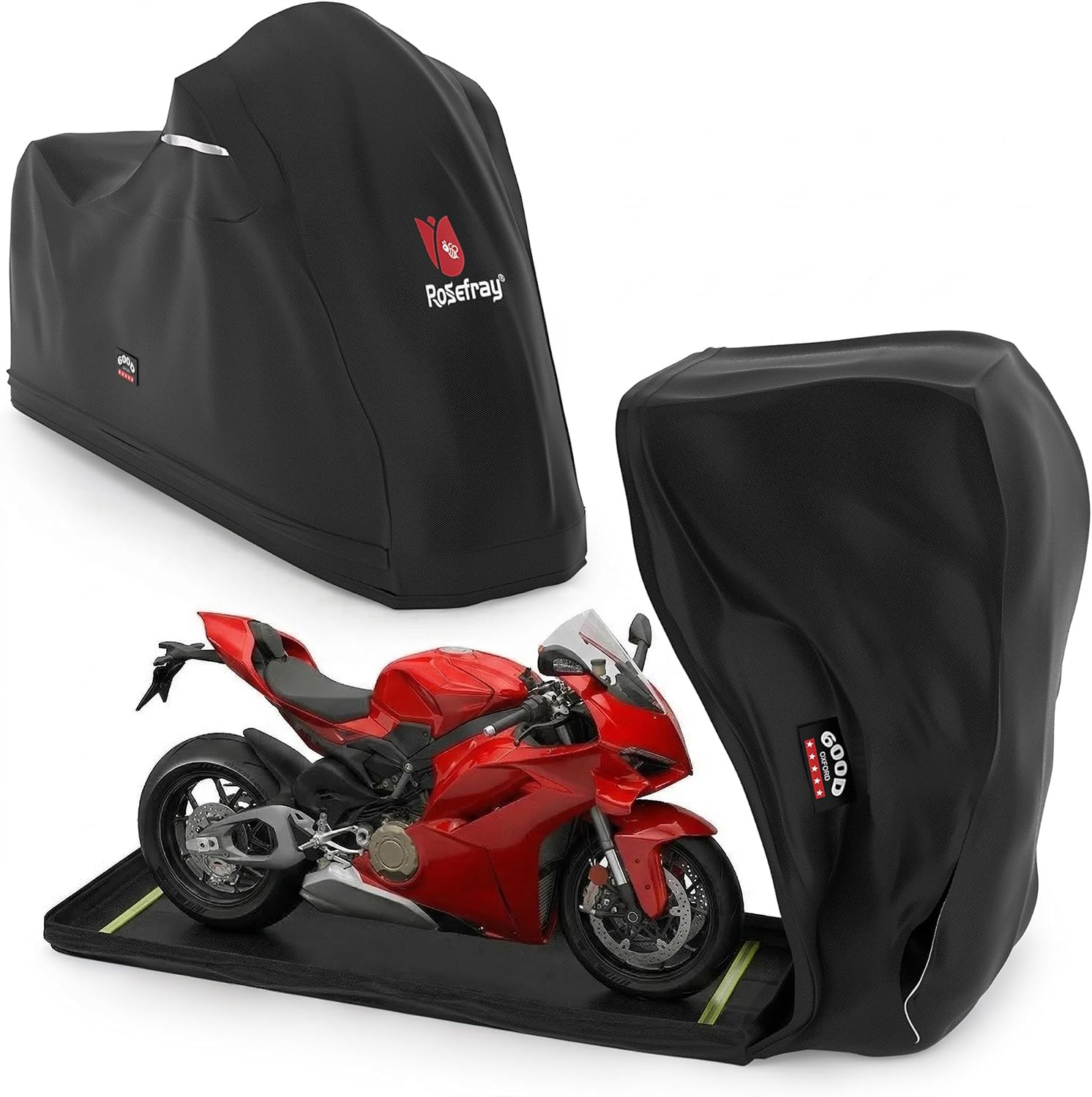 Photo 1 of Rosefray Full Enclosed Motorcycle Cover Black 86.6"L
