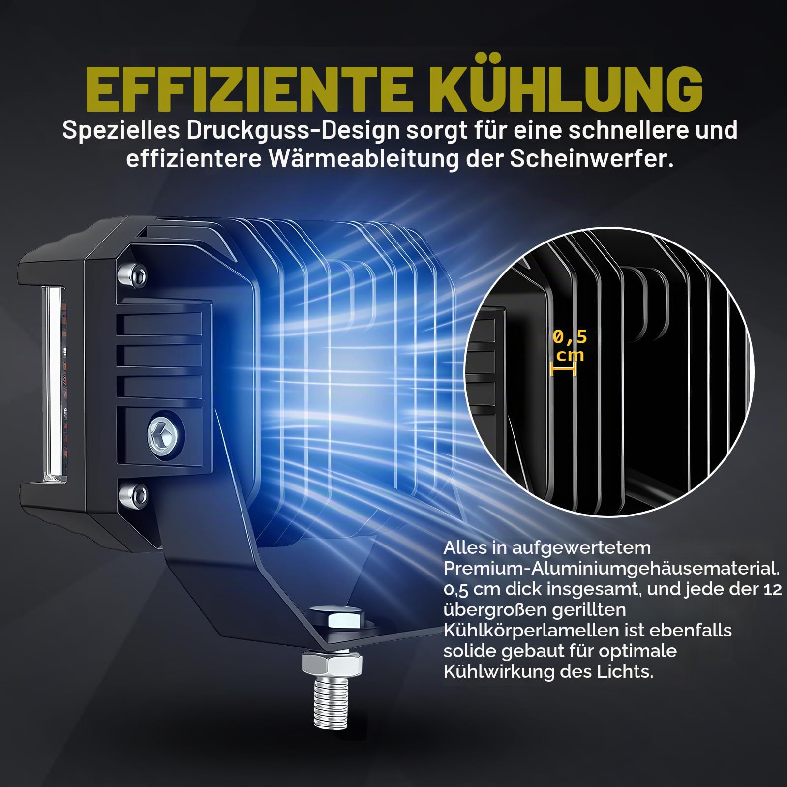 2Pcs LED Arbeitsscheinwerfer, 4 Zoll 35W 3500LM Scheinwerfer 12V 24V