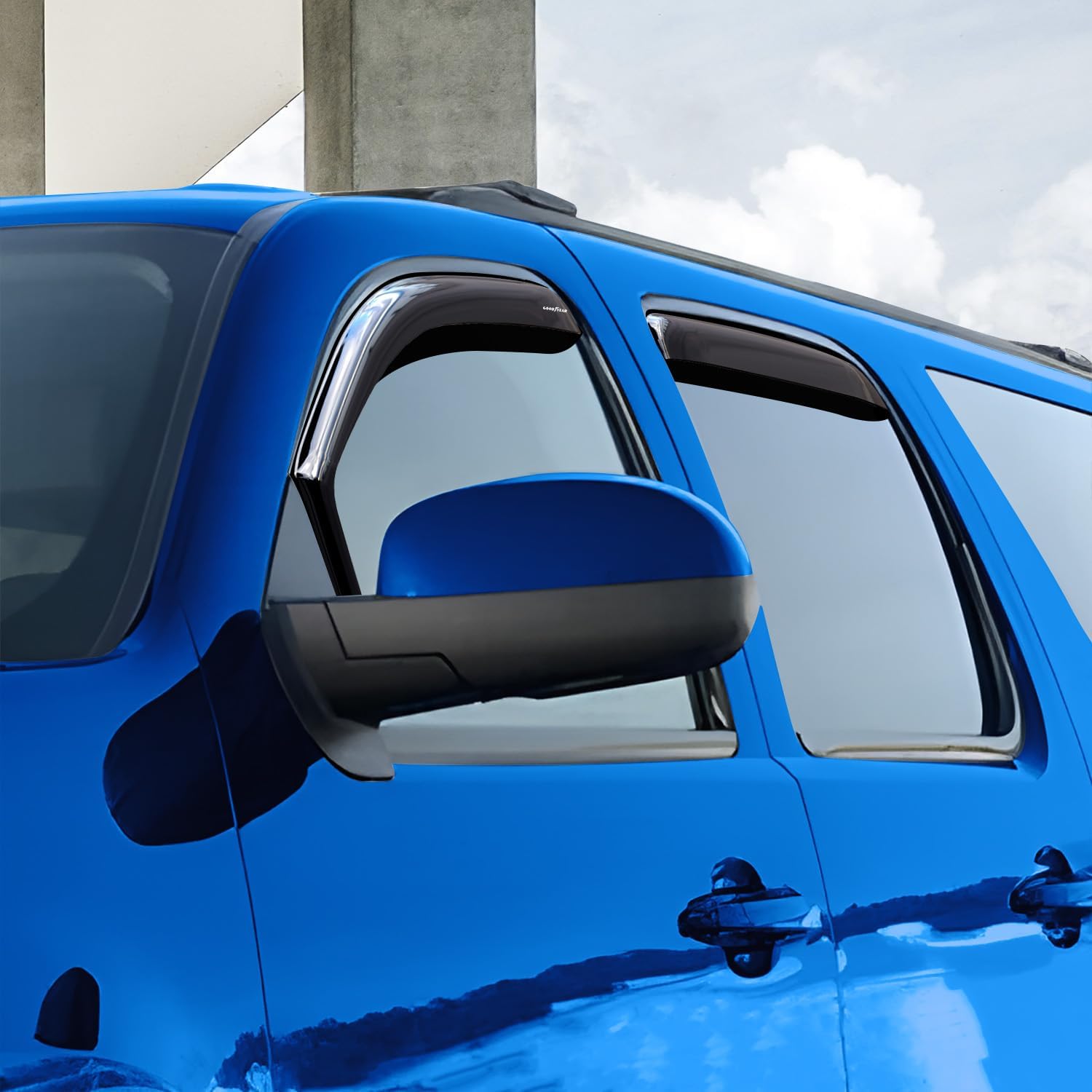 Goodyear Shatterproof In-Channel Window Deflectors for Chevrolet(Chevy)Suburban 1500 2007-2014/Suburban 2500 2007-2013,Rain Guards,Window Visors for Cars,Vent Deflector,Car Accessories, 4 pcs-GY007710