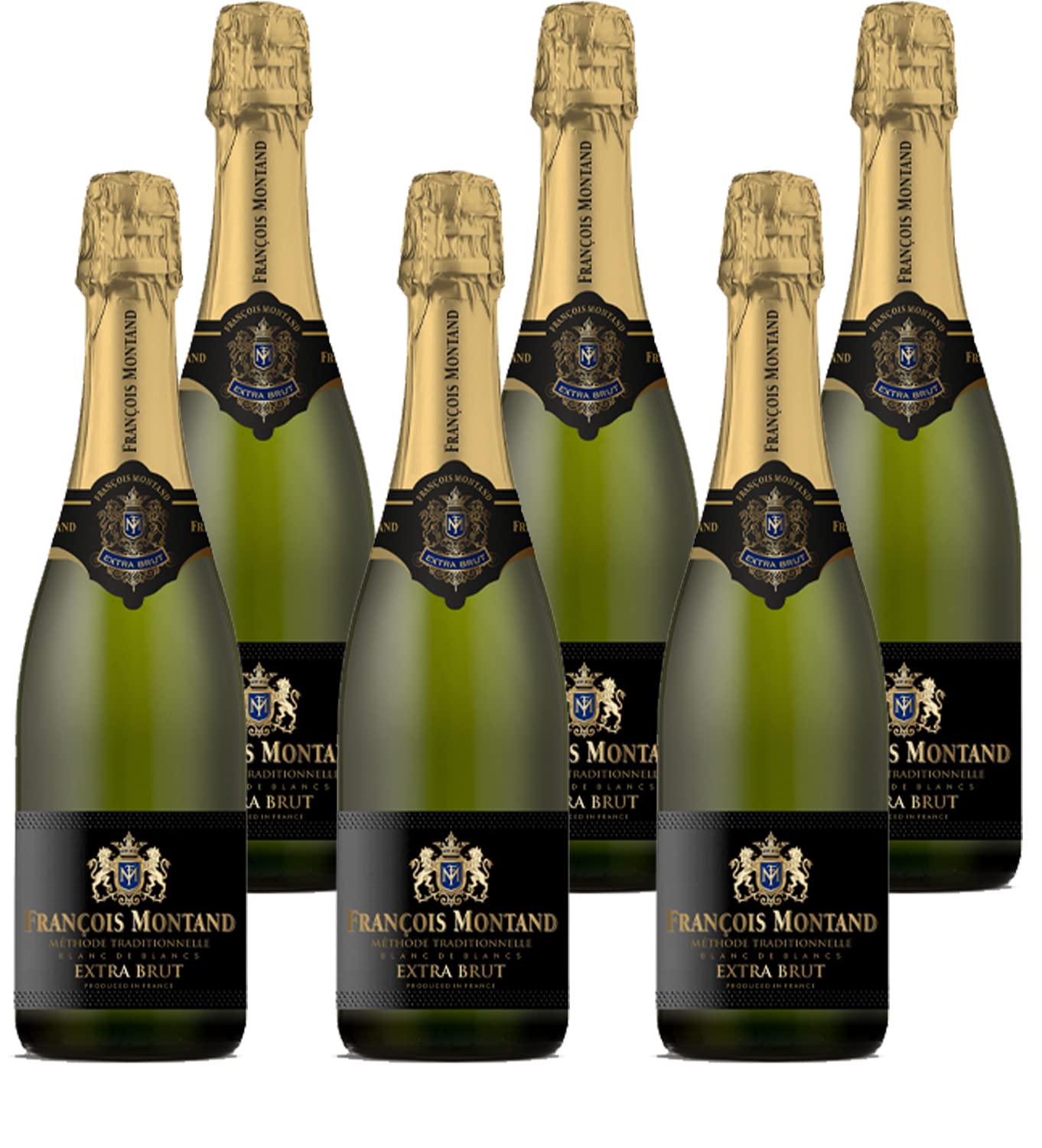 Francois Montand Sparkling Wine - Traditional Method - Blanc de Blancs Extra Brut - France (6 x 0.75 L)