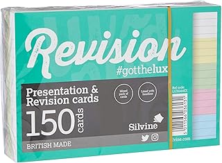 Luxpad A6 Lined Revision & Presentation Cards - Assorted Colours + White. 150 Cards Per Pad (6x4")