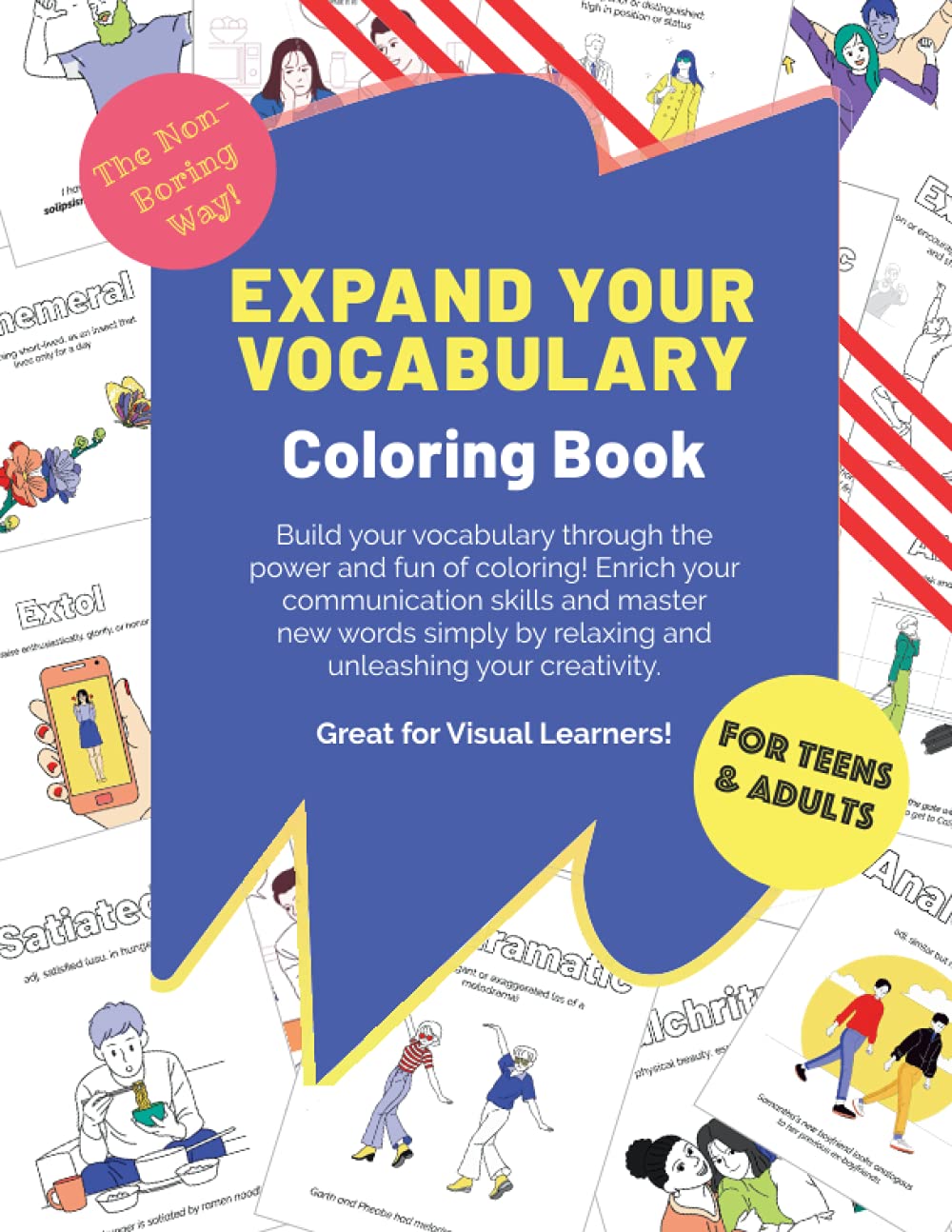 Expand Your Vocabulary Coloring Book: For adults and teens. Great for visual learners!