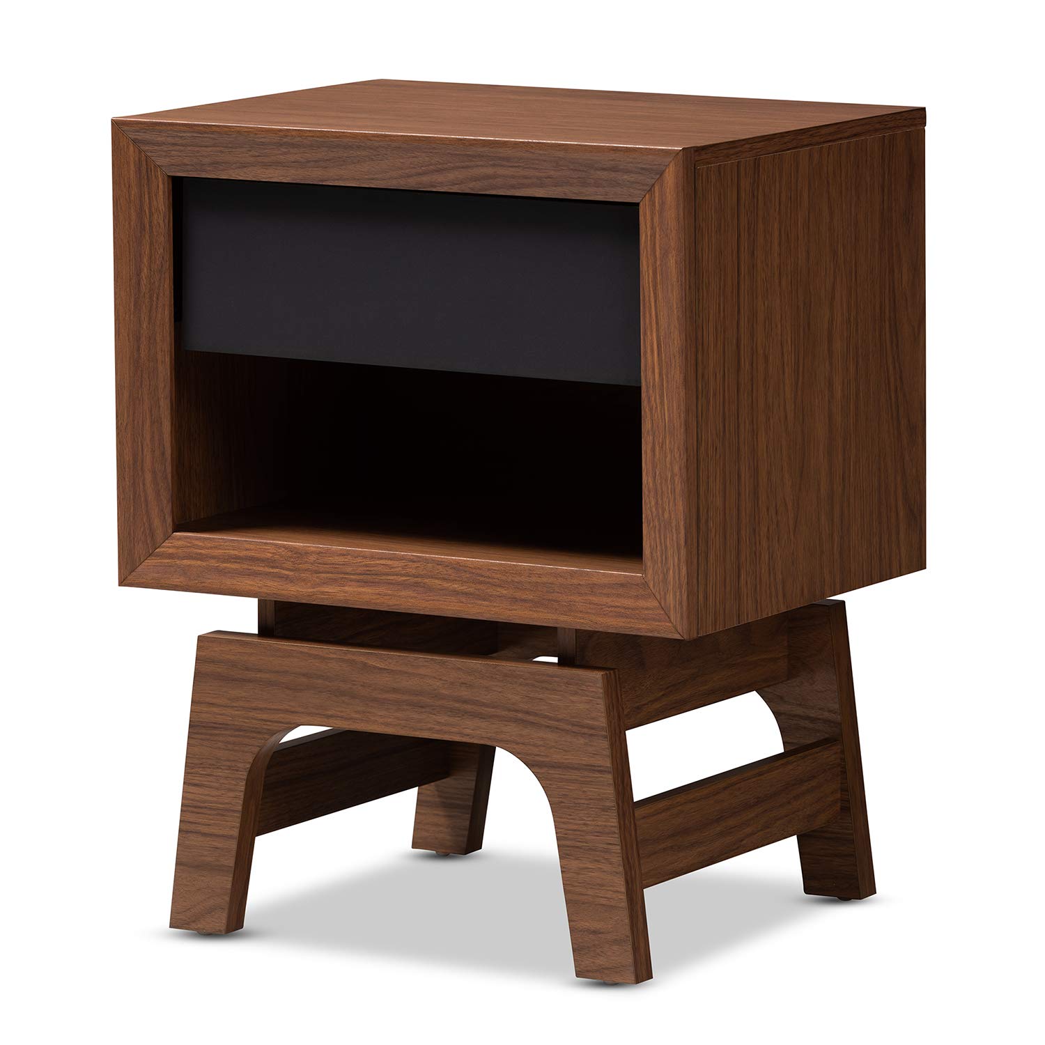 Baxton StudioNightstands, One Size, Walnut/Gray