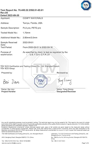 Miniatura 4 de Filamento para impresora 3D PETG de grado alimenticio certificado ECO - Marca Carbon - Probado en laboratorio, compatible con la FDA, apto para