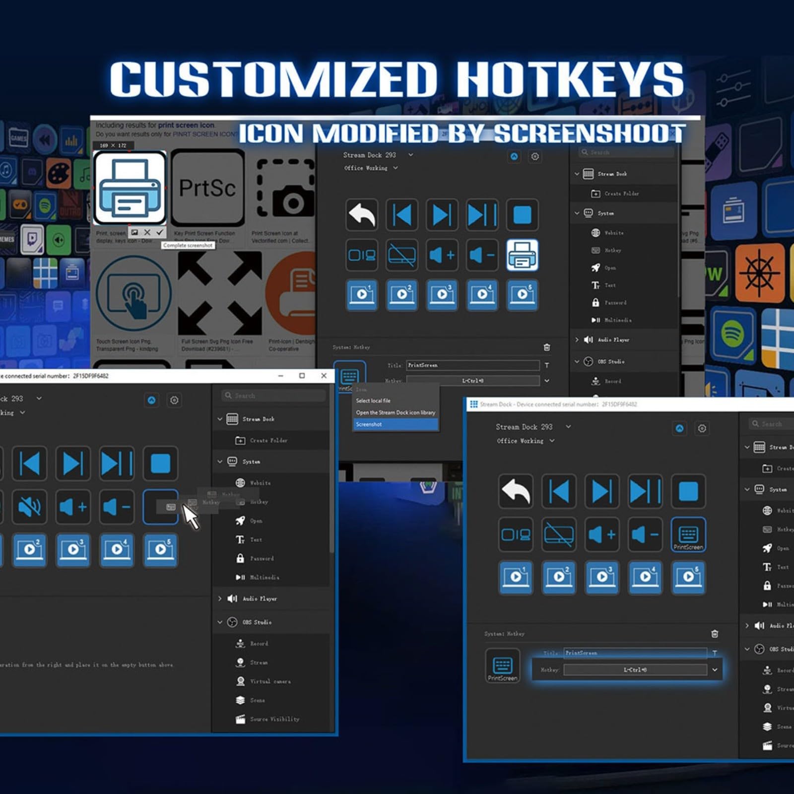 con 15 LCD, Creazione di contenuti della tastiera visiva personalizzabile, compatibile con macOS, per design ABS compatto, nero (nero)