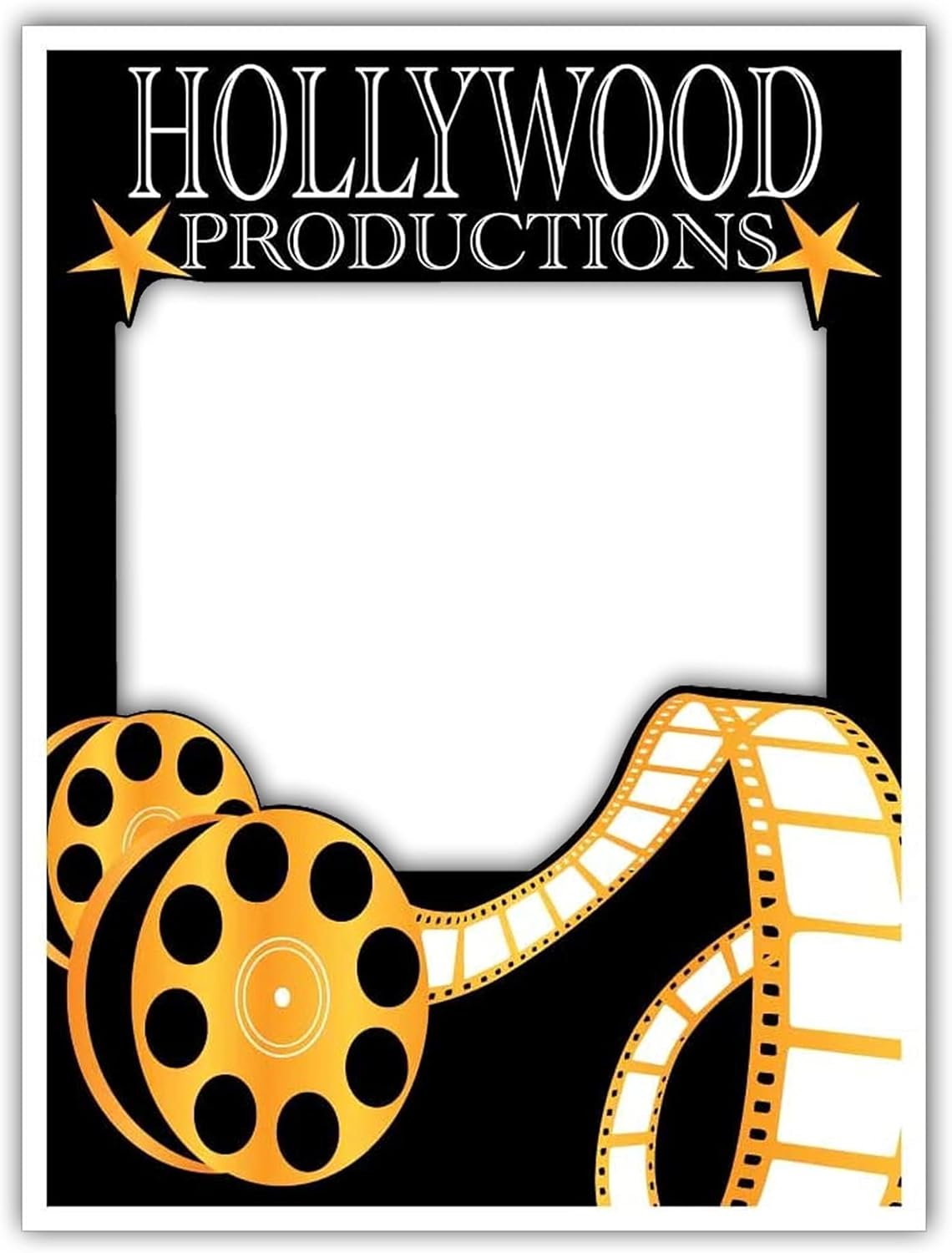 VictoryStore Photo Booth Frame - Hollywood Party Photo Booth Frame and Photo Booth Props Includes 4 Stakes for Props