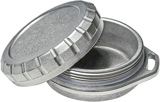 Titanium Waterproof Pill Case Travel Pill Organizer Bottle EDC Capsule Container Portable Pocket Metal Box with Chain for Camping, Hiking, Fishing, Titanium, Stone Washed