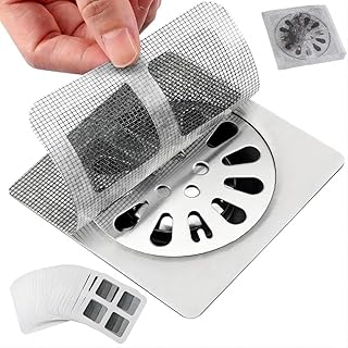 50 Pack Premium Disposable Shower Drain Hair Catcher Stickers – Waterproof Mesh Drain Cover for Shower, Bathtub, Bathroom, Kitchen Sink & Laundry, Easy Peel & Stick Hair Stopper for Human & Pet Hair