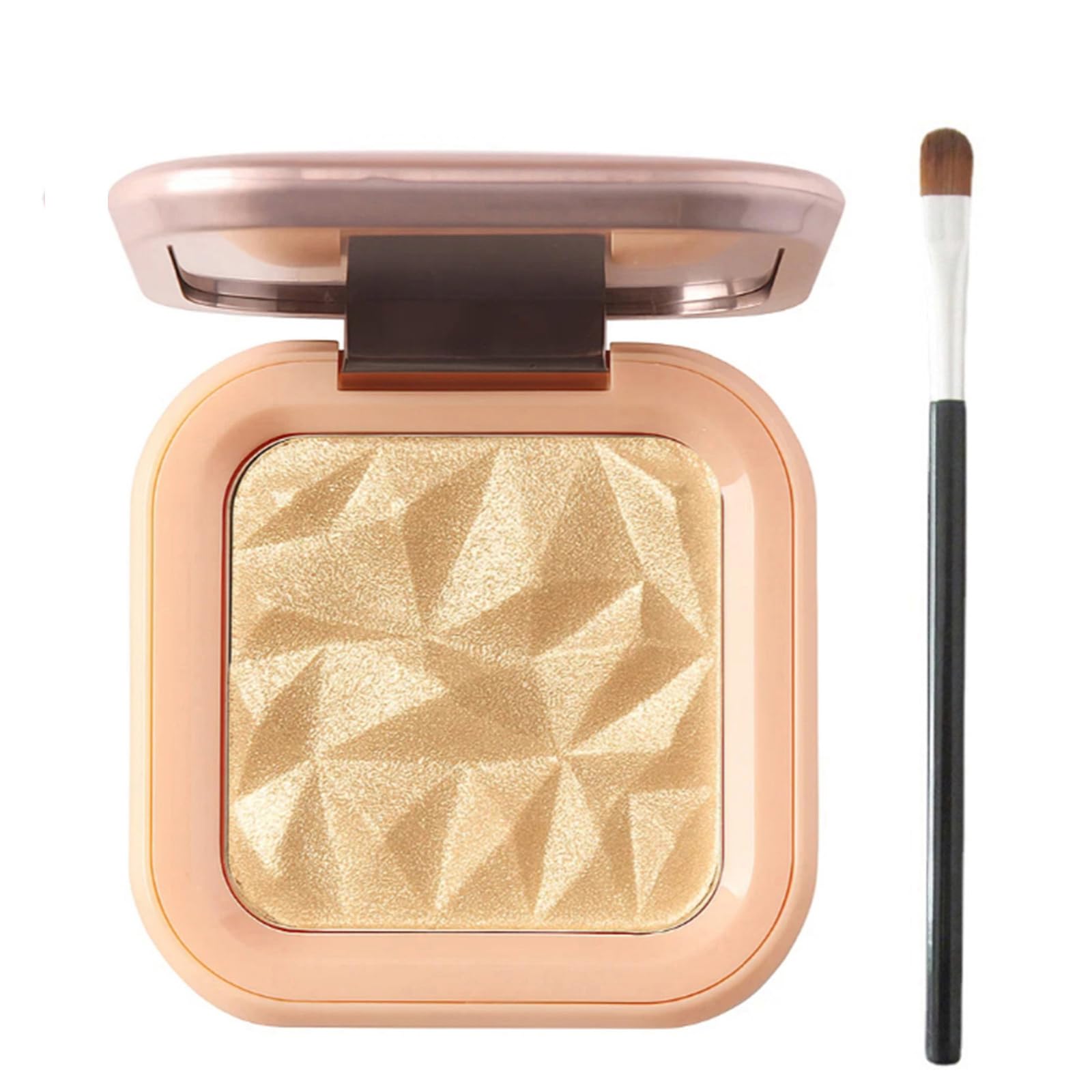 Champagne Gold Highlighter Palette With Brush For Face, Smooth Shimmer Powder for Contouring Highlighting Cheekbones